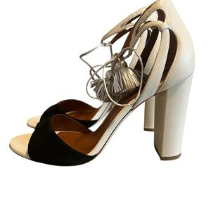 Malone Souliers Elegant Black, Cream and Silver Women's Gladys Sandals